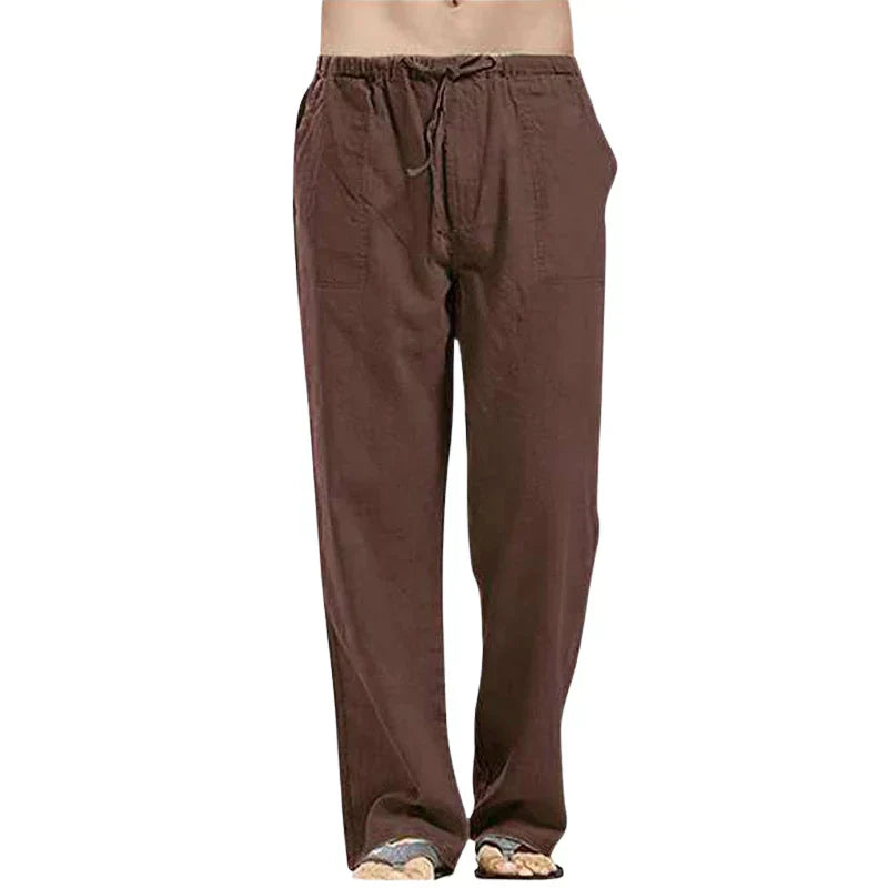 Men's Linen Pants, Oversized Fit, Breathable Summer Trousers
