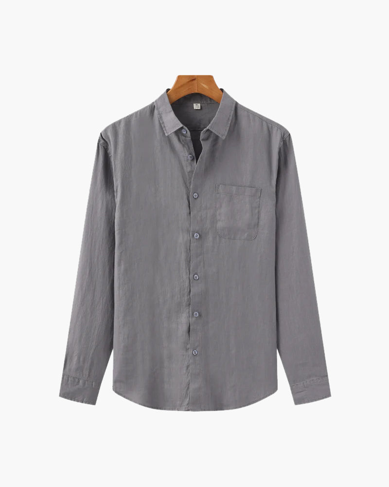 Men's Casual Button-Down Shirt with Chest Pocket, Classic Everyday Shirt