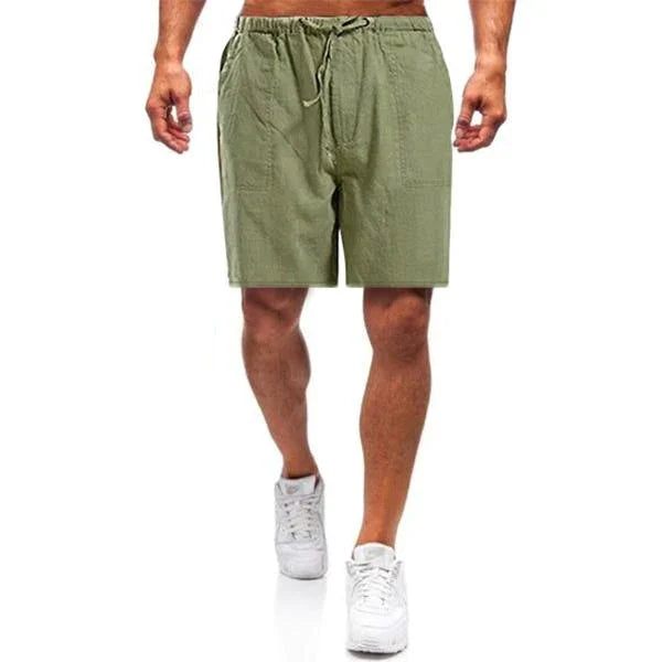 Men's Linen Shorts, Drawstring Waist Breathable Summer Shorts