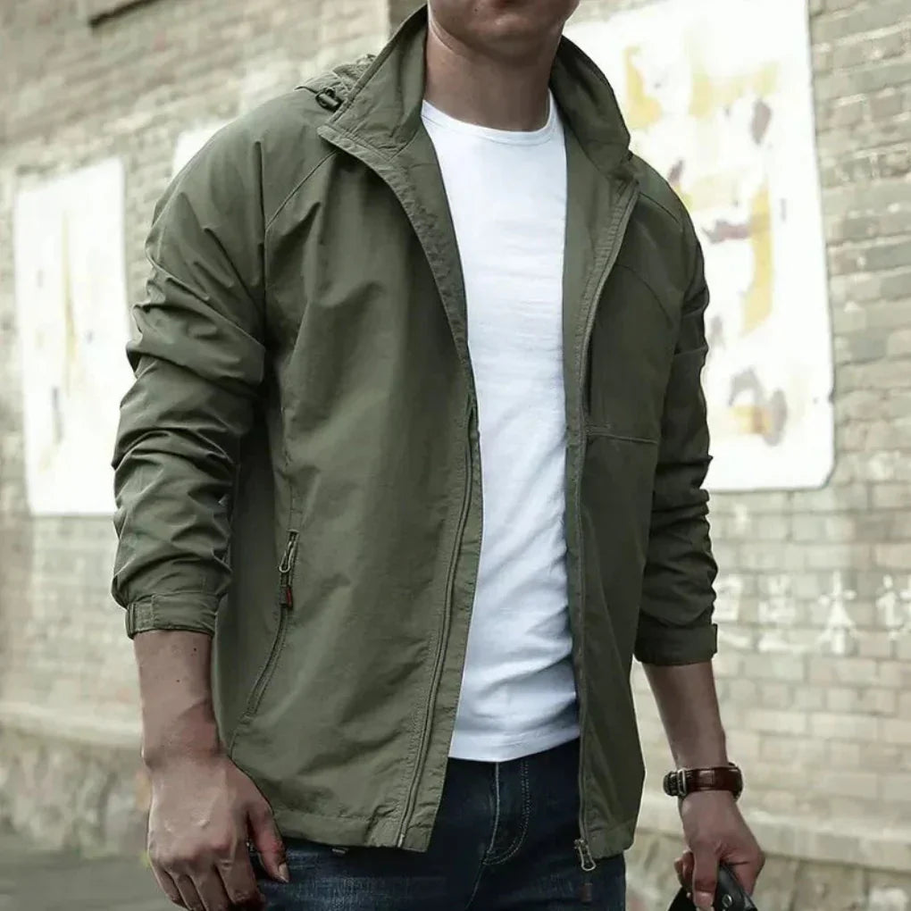 Men's Lightweight Transitional Jacket - Water-Resistant Spring Fall Jacket