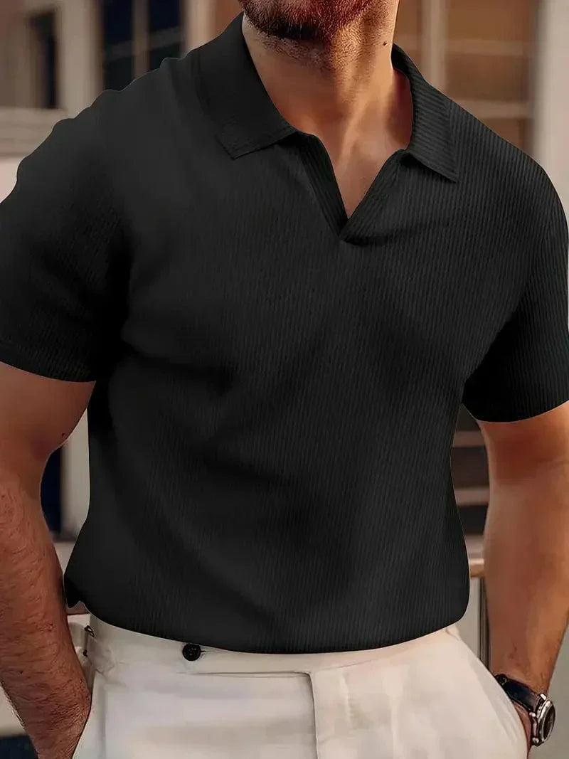 Men's Button-Free Polo Shirt, Soft Breathable Casual Top