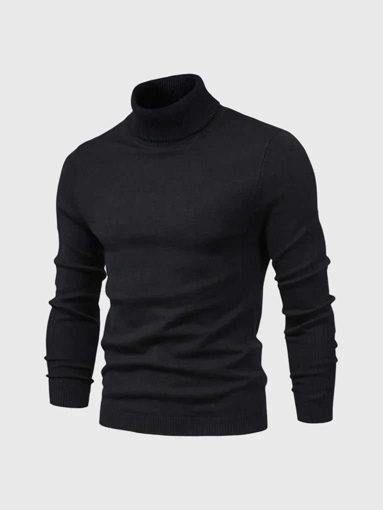 Men's Turtleneck Sweater - Soft Cotton, Machine Washable, Classic Fit