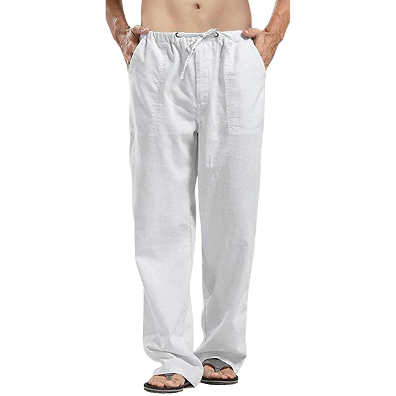 Men's Linen Pants, Oversized Fit, Breathable Summer Trousers