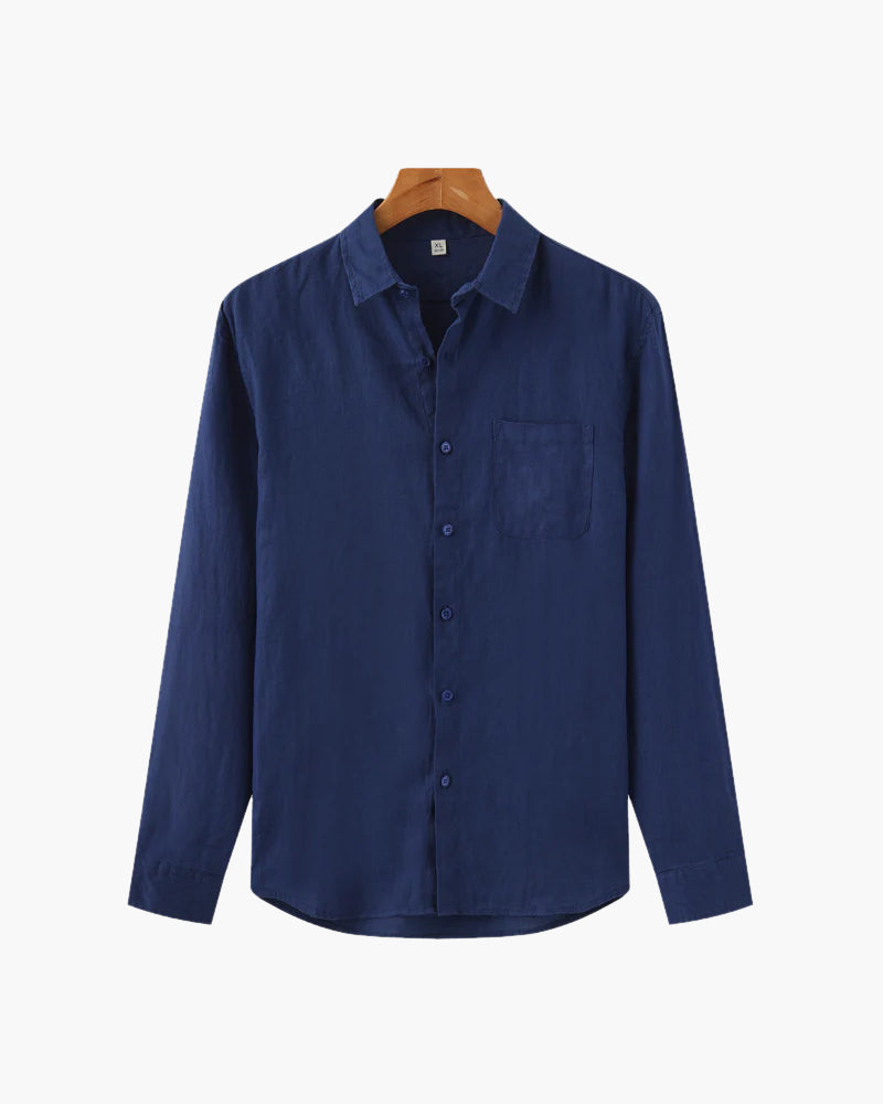 Men's Casual Button-Down Shirt with Chest Pocket, Classic Everyday Shirt