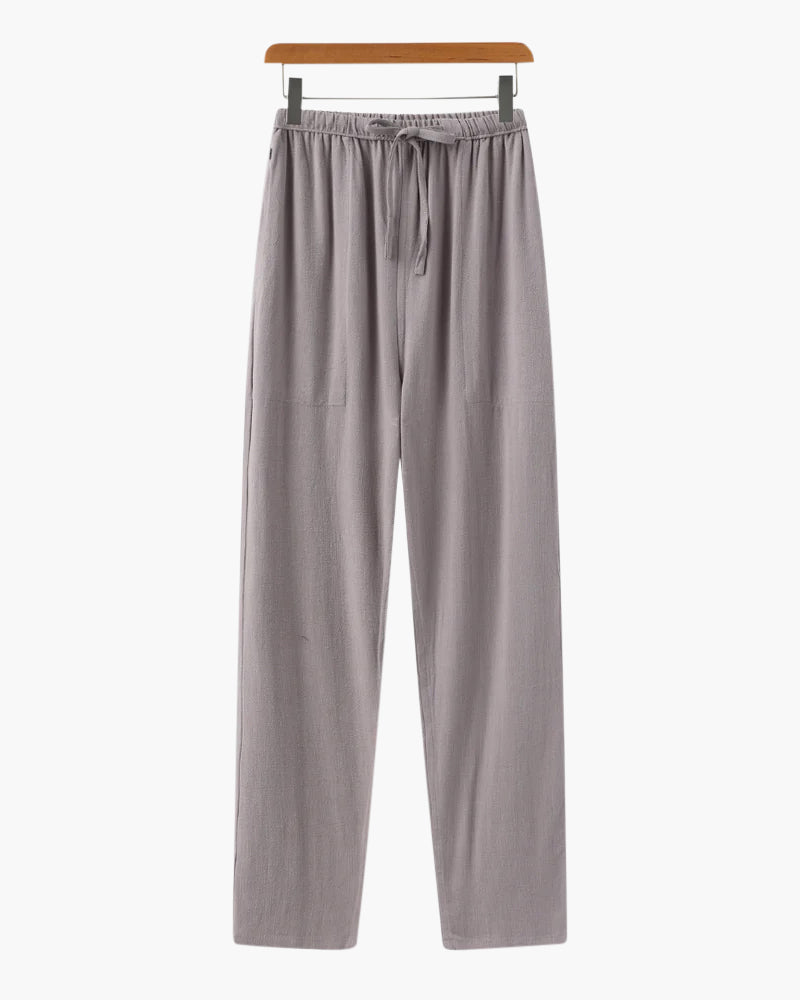Men's Relaxed Pants with Drawstring Waist, Casual Lightweight Trousers