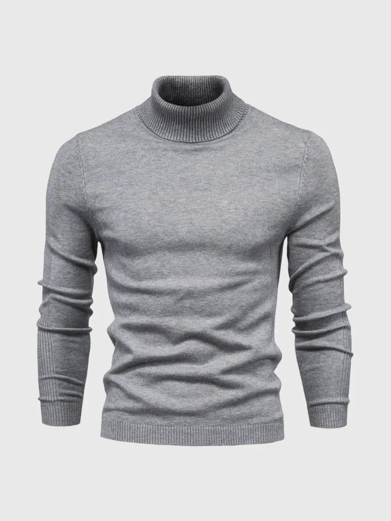 Men's Turtleneck Sweater - Soft Cotton, Machine Washable, Classic Fit