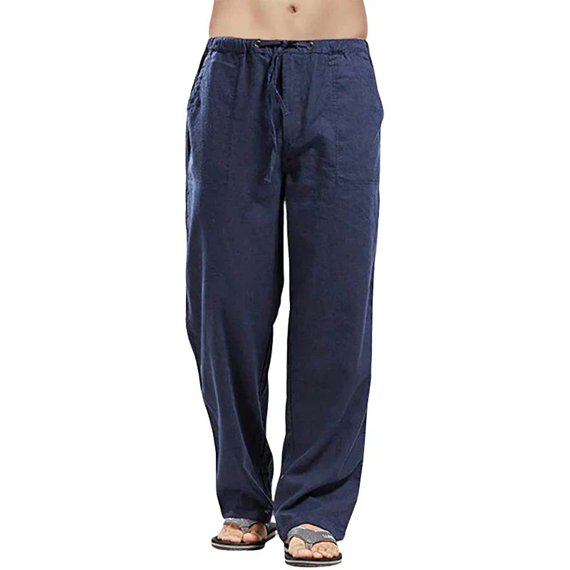 Men's Linen Pants, Oversized Fit, Breathable Summer Trousers