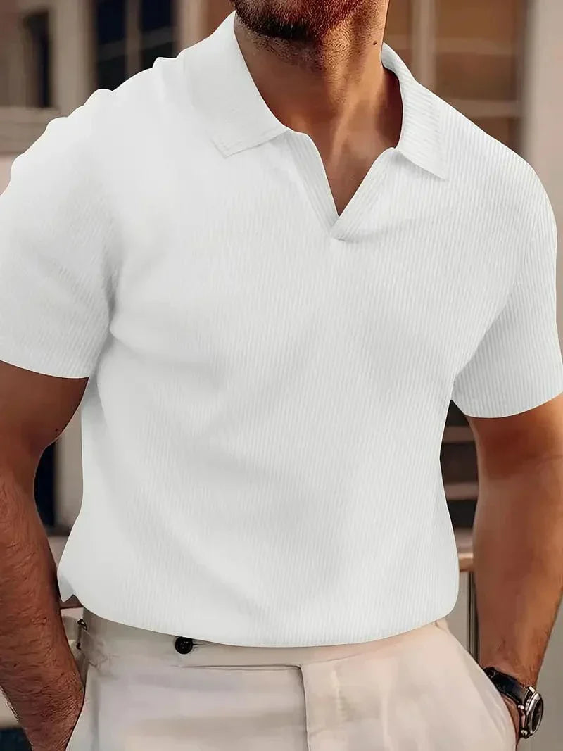 Men's Button-Free Polo Shirt, Soft Breathable Casual Top