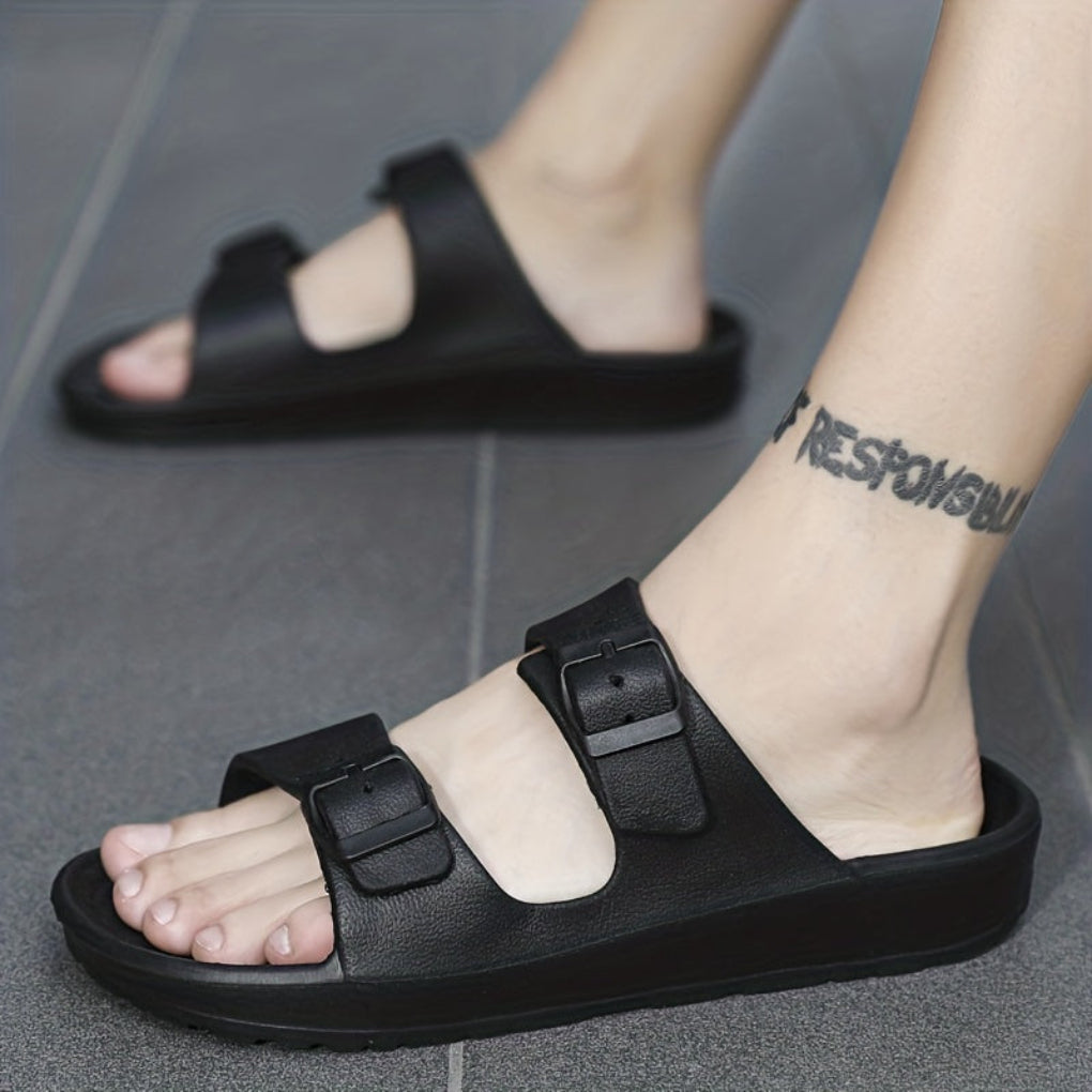 Men's Double Buckle Sandals - Adjustable Non-Slip Summer Sandals