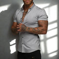 Men's Short Sleeve Button-Down Shirt | Casual Fitted Cut