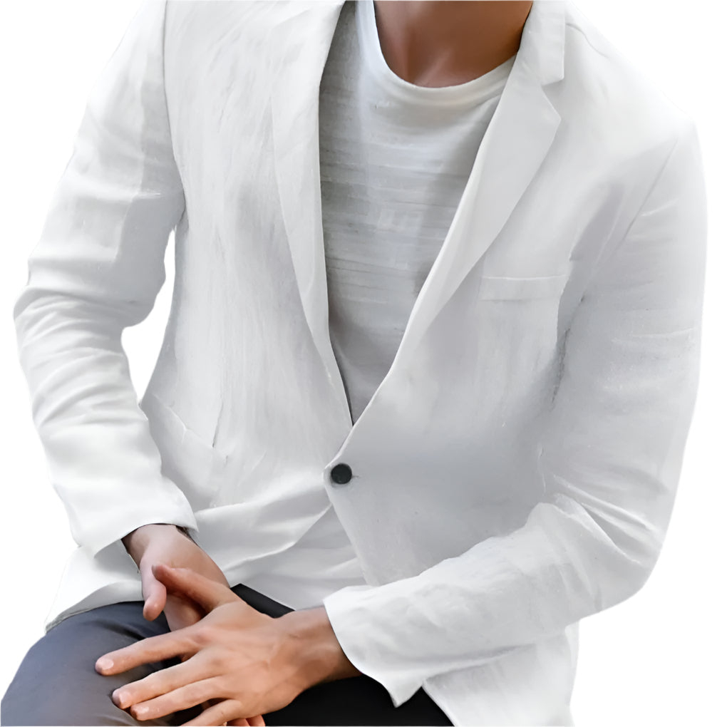 Men's Linen Blazer, Lightweight Breathable Jacket for Casual to Semi-Formal Wear