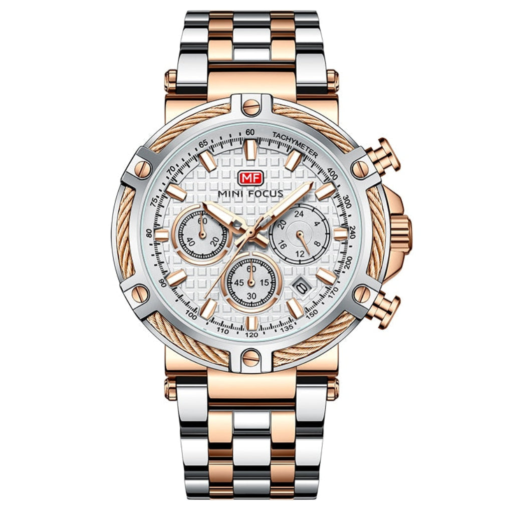 Men's Stainless Steel Wristwatch, Minimalist Numberless Dial