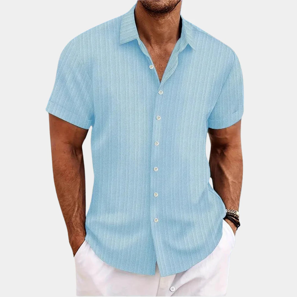 Men's Linen Cotton Blend Shirt, Breathable Regular Fit for Warm Weather