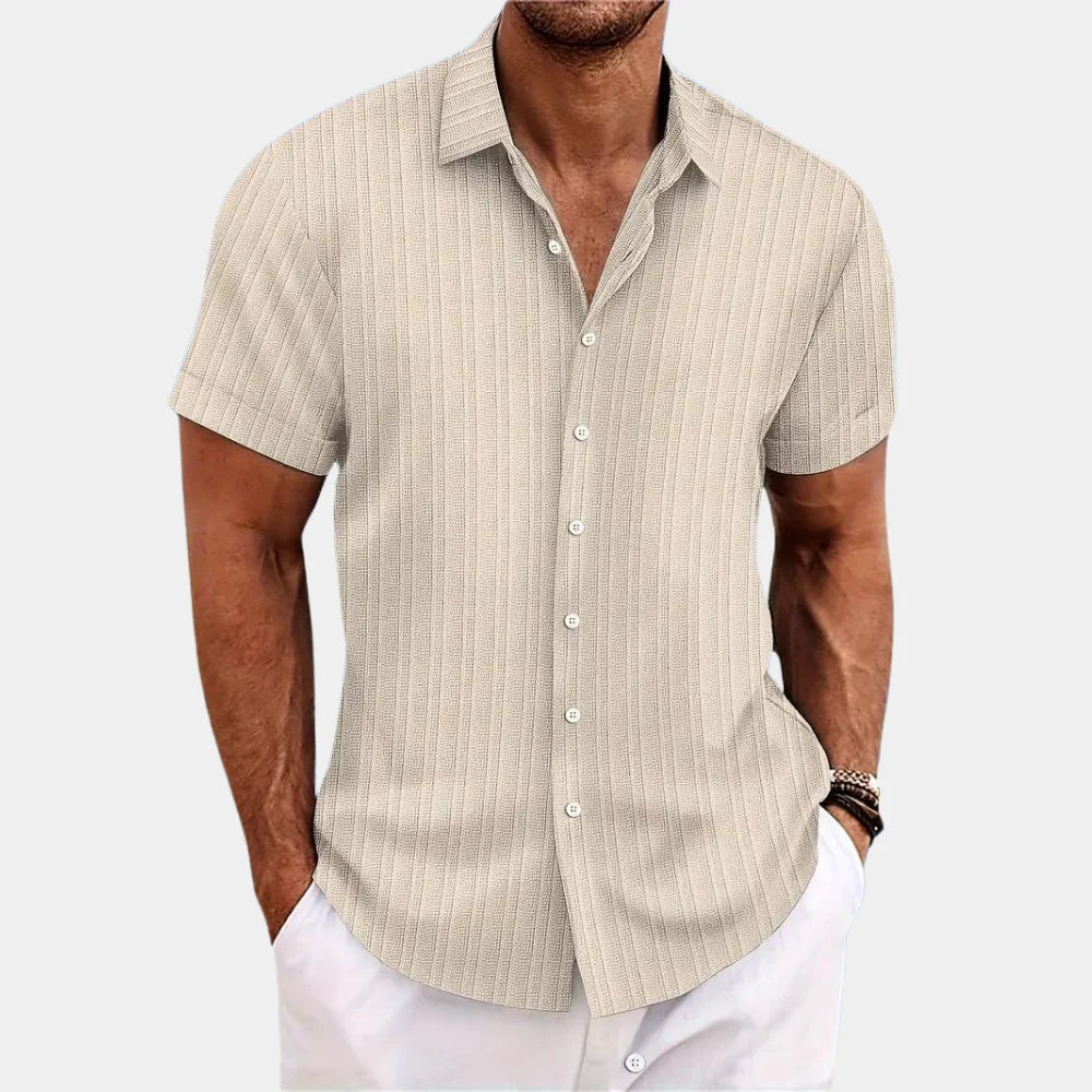 Men's Linen Cotton Blend Shirt, Breathable Regular Fit for Warm Weather