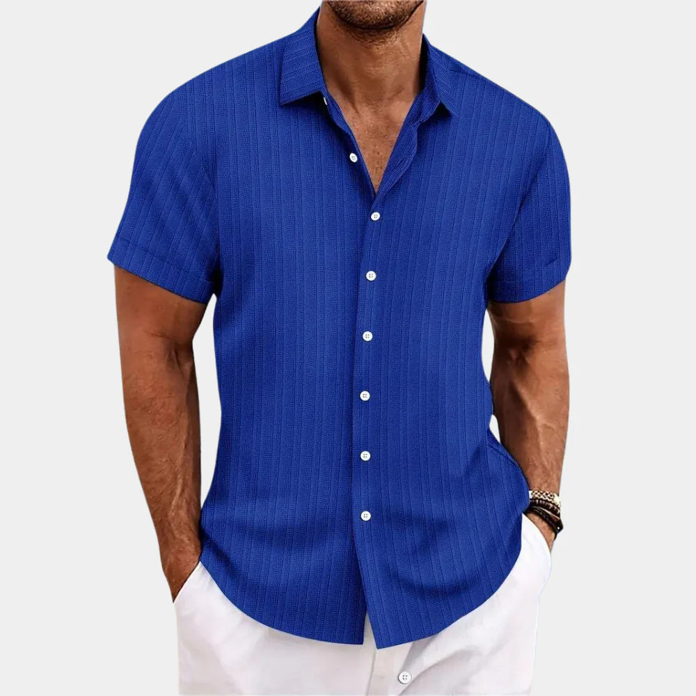 Men's Linen Cotton Blend Shirt, Breathable Regular Fit for Warm Weather