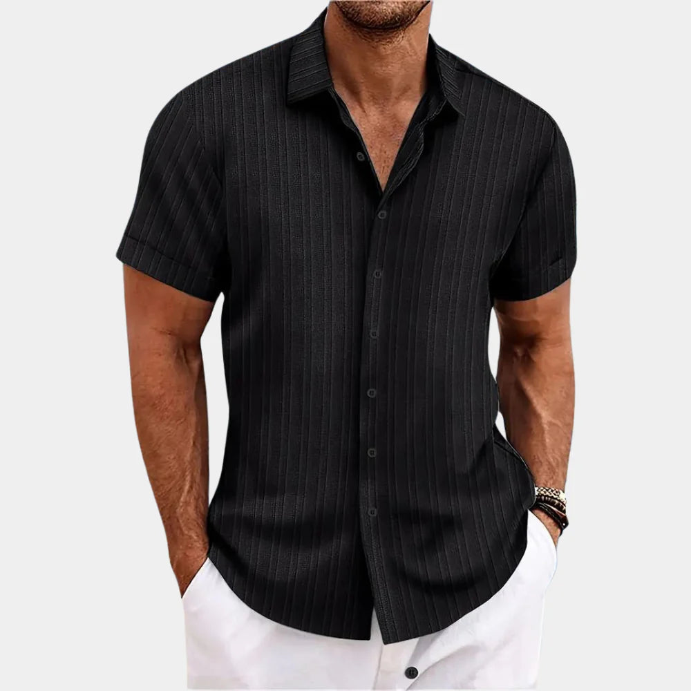 Men's Linen Cotton Blend Shirt, Breathable Regular Fit for Warm Weather