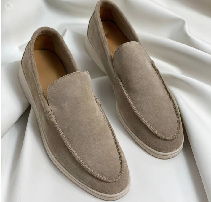 Men's Classic Slip-On Loafers, Smooth Leather-Look Casual Shoes