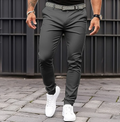 Men's Business Trousers, Mid-Rise Tailored Dress Pants for Work