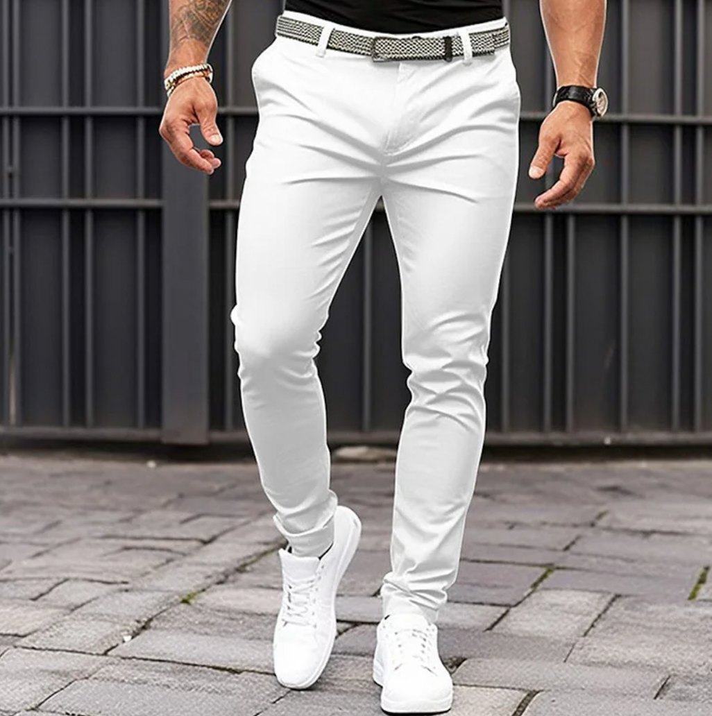 Men's Business Trousers, Mid-Rise Tailored Dress Pants for Work