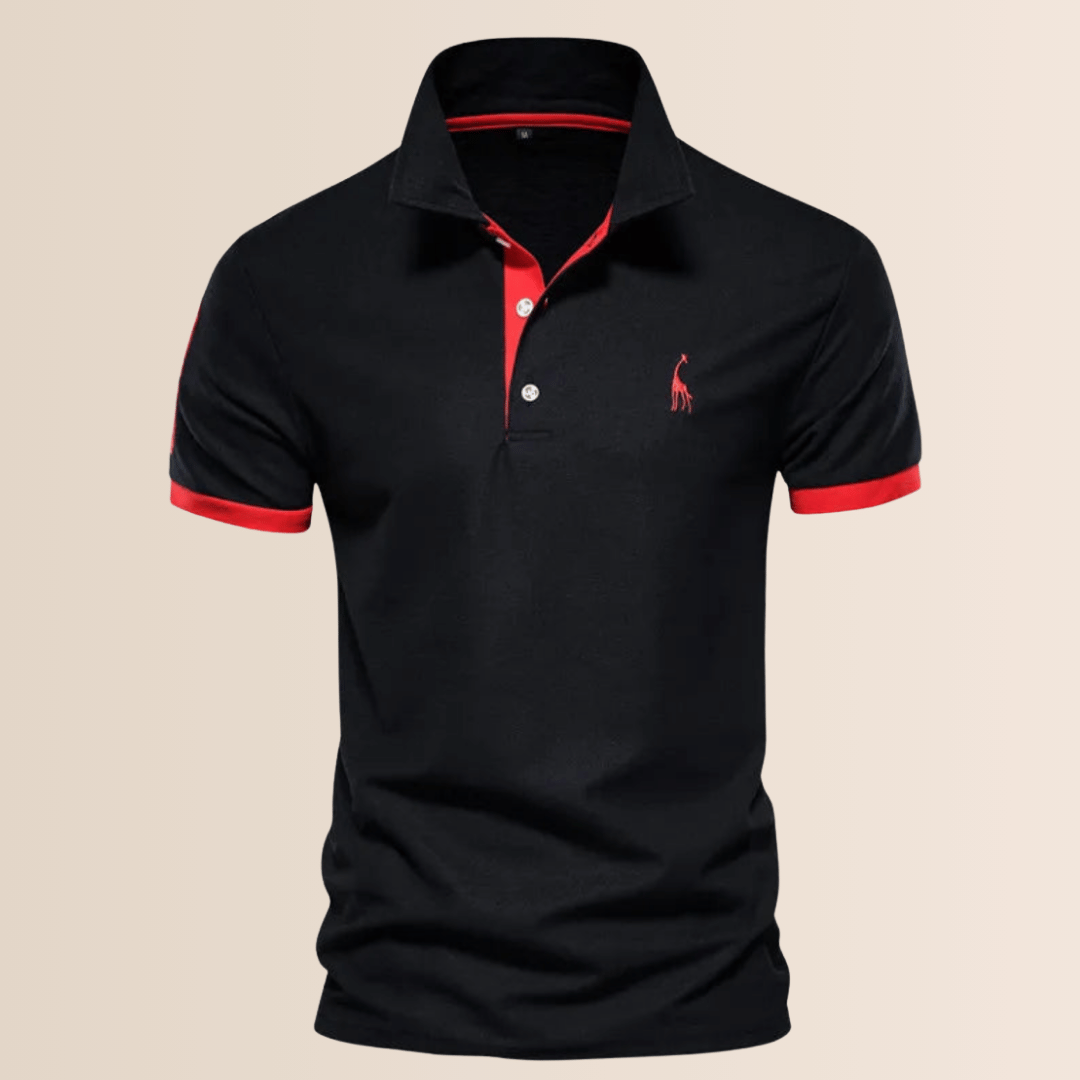 Men's Stand Collar Polo Shirt, Breathable Polyester V-Neck Casual Top
