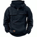 Men's Retro Motorcycle Hoodie | Zip-Up Fleece Jacket with Pockets