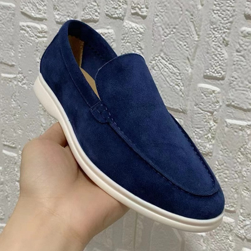 Men's Classic Slip-On Loafers, Smooth Leather-Look Casual Shoes