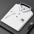 Men's Casual Polo Shirt, Breathable Cotton Polo with Button-Down Collar