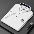 Men's Short Sleeve Knit Polo Shirt with Contrast Collar