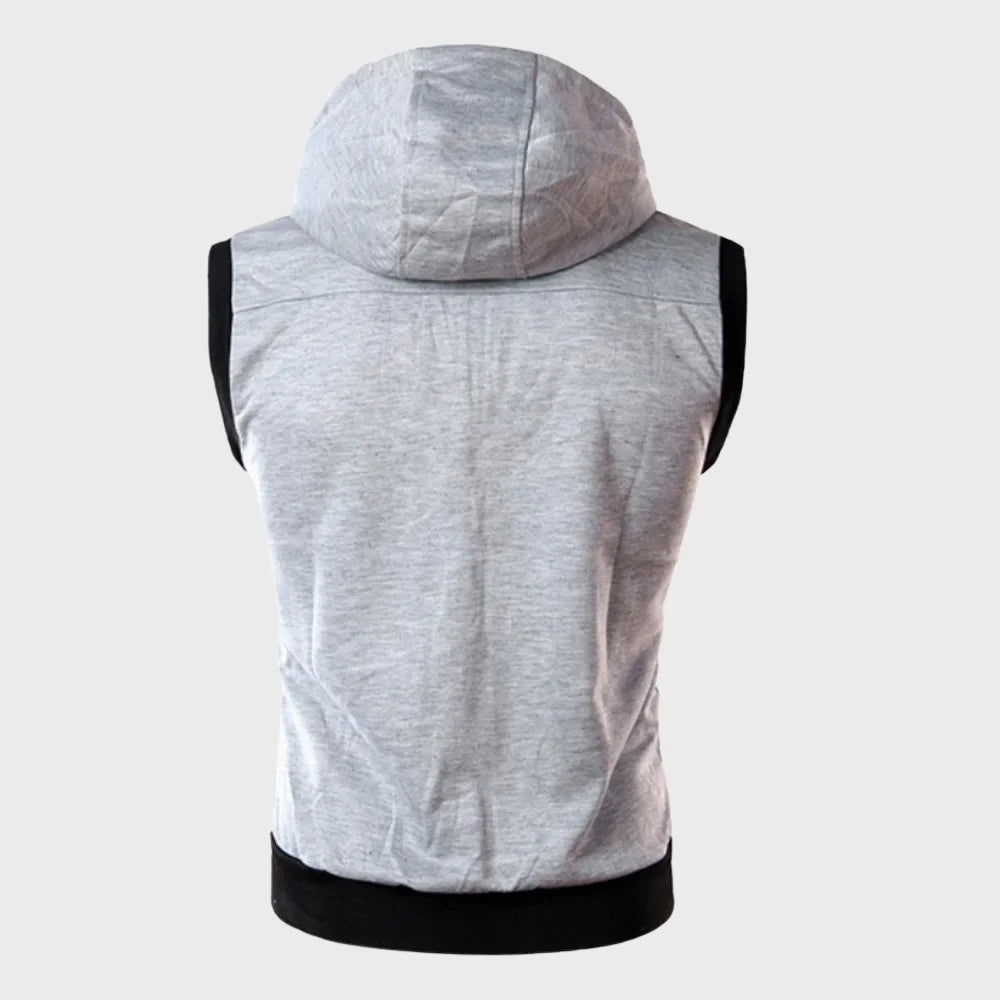 Men's Sleeveless Hooded Vest, Lightweight Layering Piece