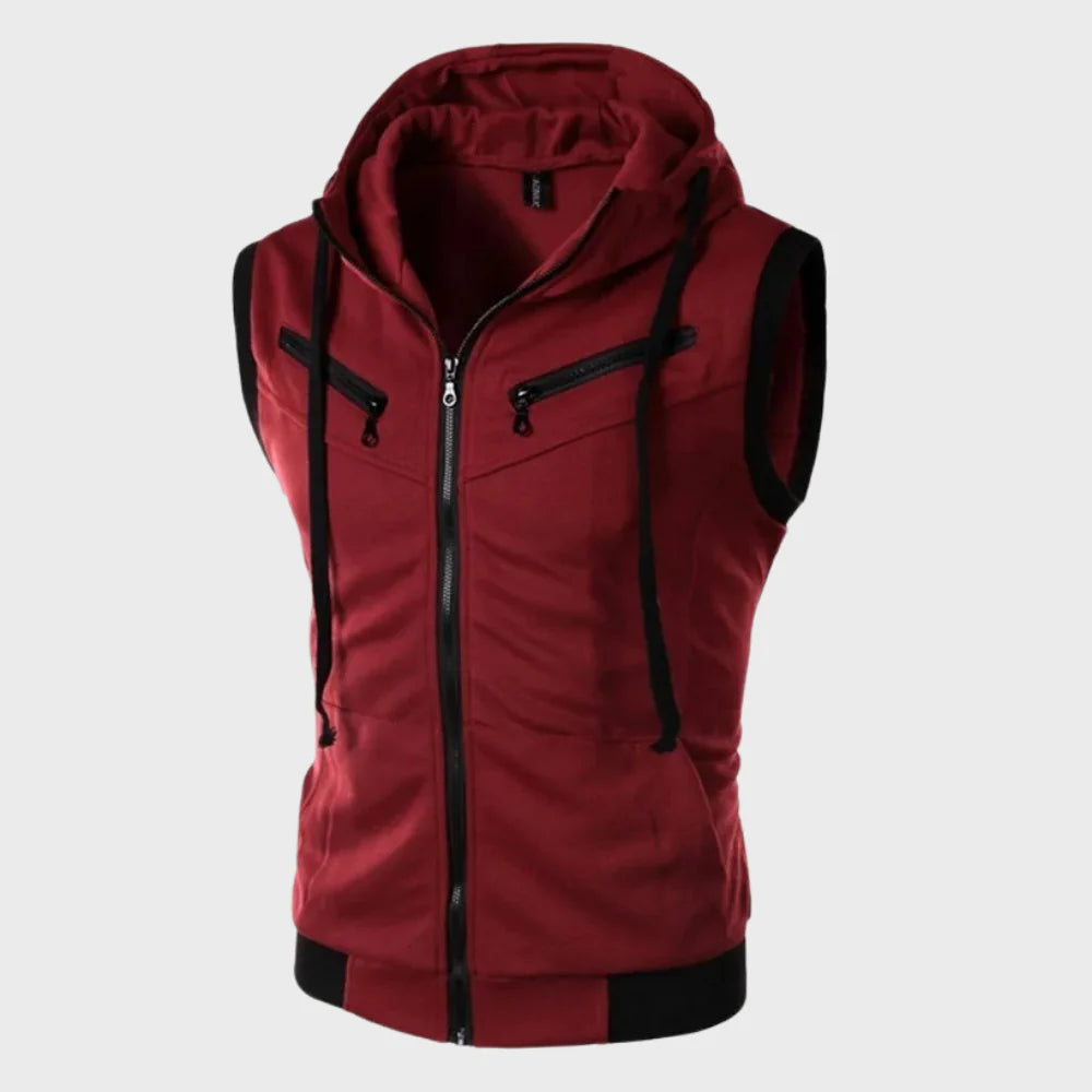 Men's Sleeveless Hooded Vest, Lightweight Layering Piece