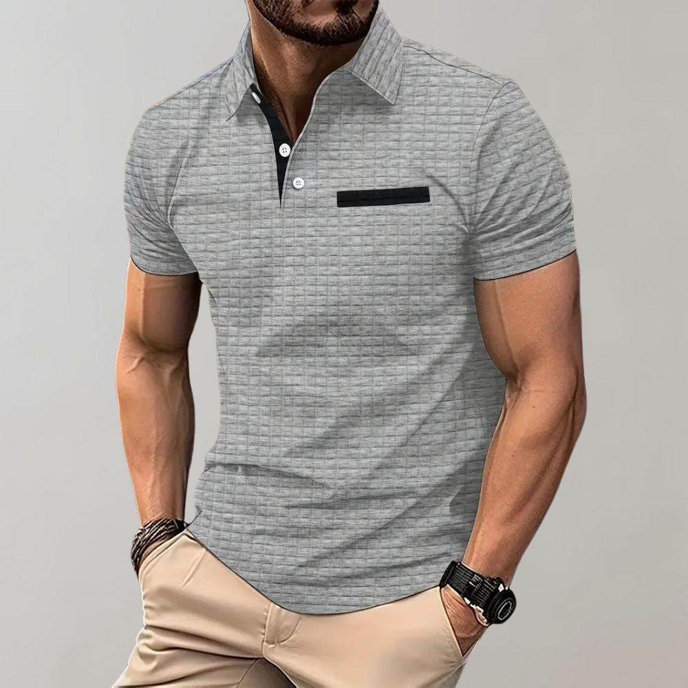 Men's Slim-Fit Polo Shirt, Breathable Cotton Casual Wear