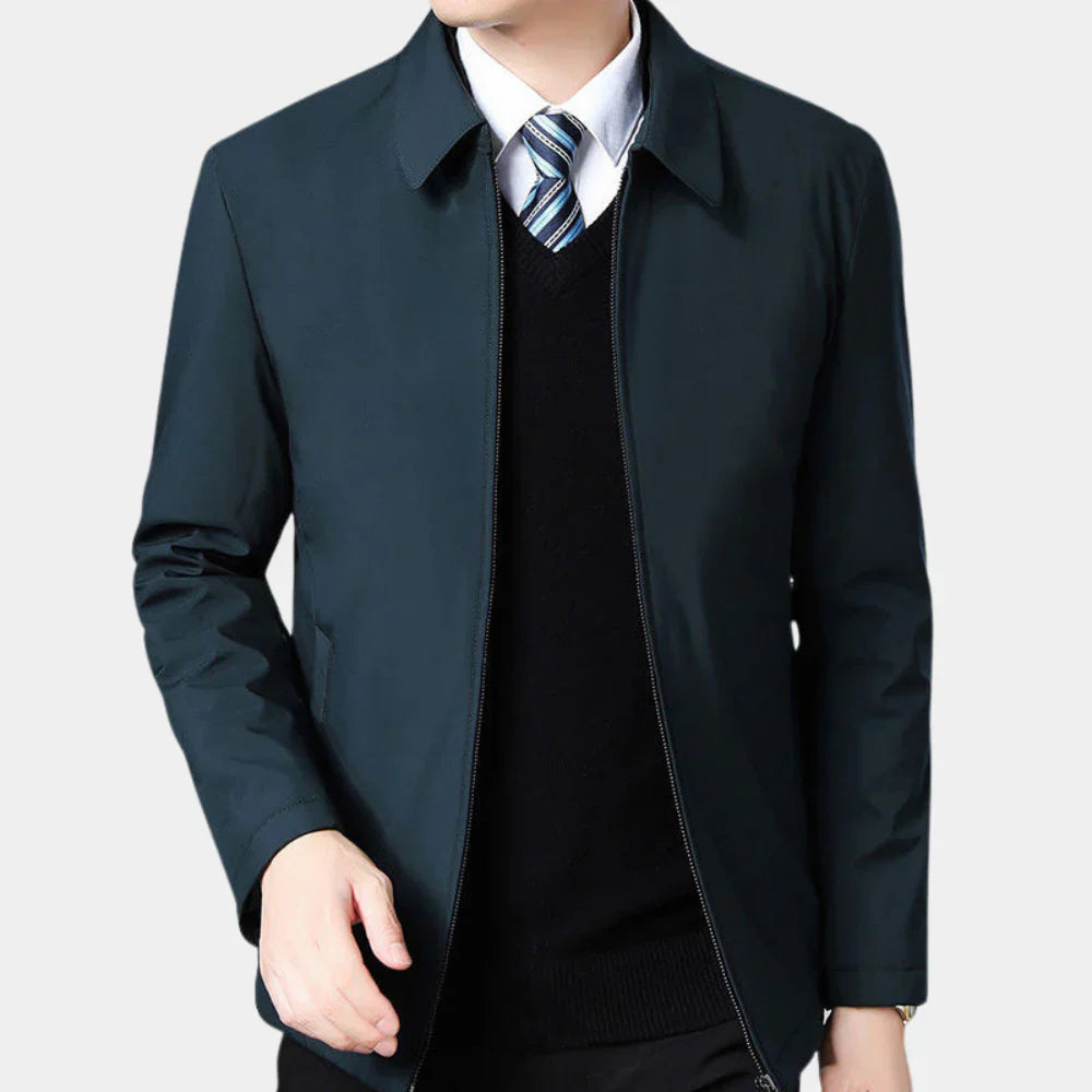 Men's Zip-Up Fall Jacket | Classic Collar Lightweight Coat