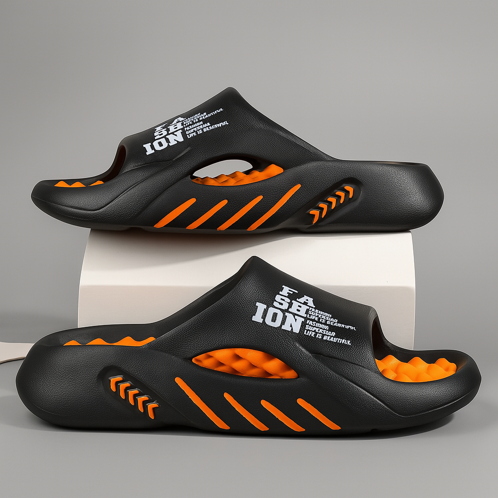 Men's Orthopedic Slide Sandals - Cushioned Comfort Slides with Arch Support