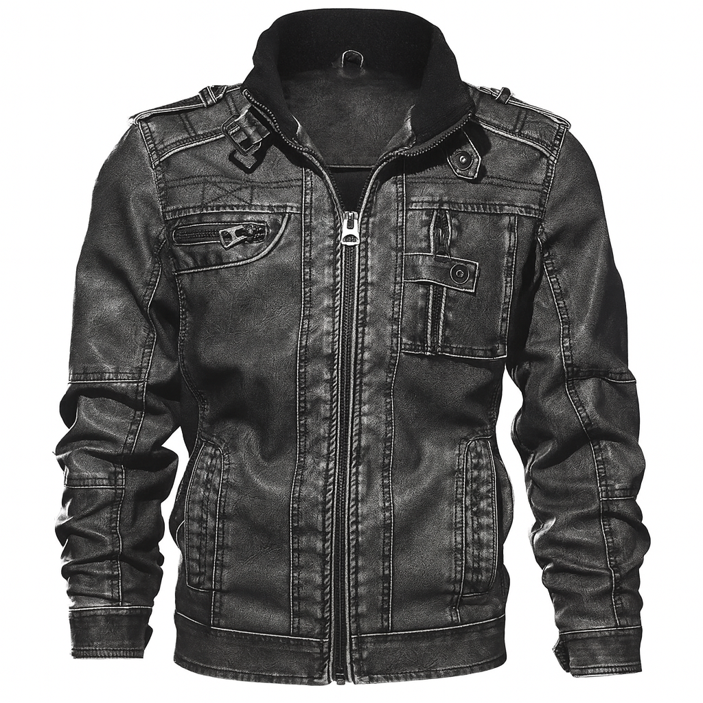 Men's Premium Leather Motorcycle Jacket | Genuine Leather Moto Jacket