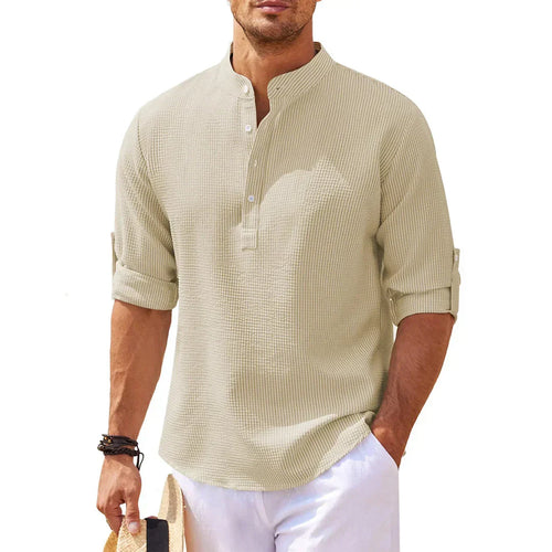 Casual Button-Down Shirt for Men, Breathable Smart-Casual Cotton Fit