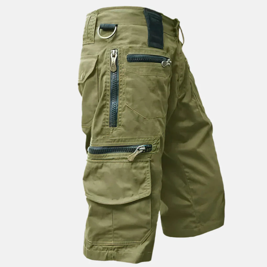 Men's Utility Cargo Shorts, Knee-Length Cotton-Blend Shorts with Multiple Pockets