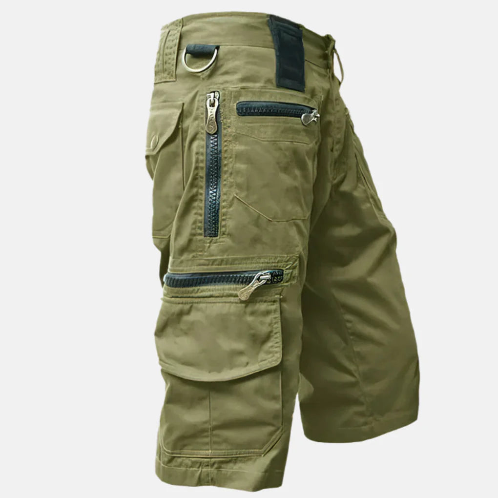 Men's Utility Cargo Shorts, Knee-Length Cotton-Blend Shorts with Multiple Pockets
