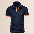 Men's Stand Collar Polo Shirt, Breathable Polyester V-Neck Casual Top