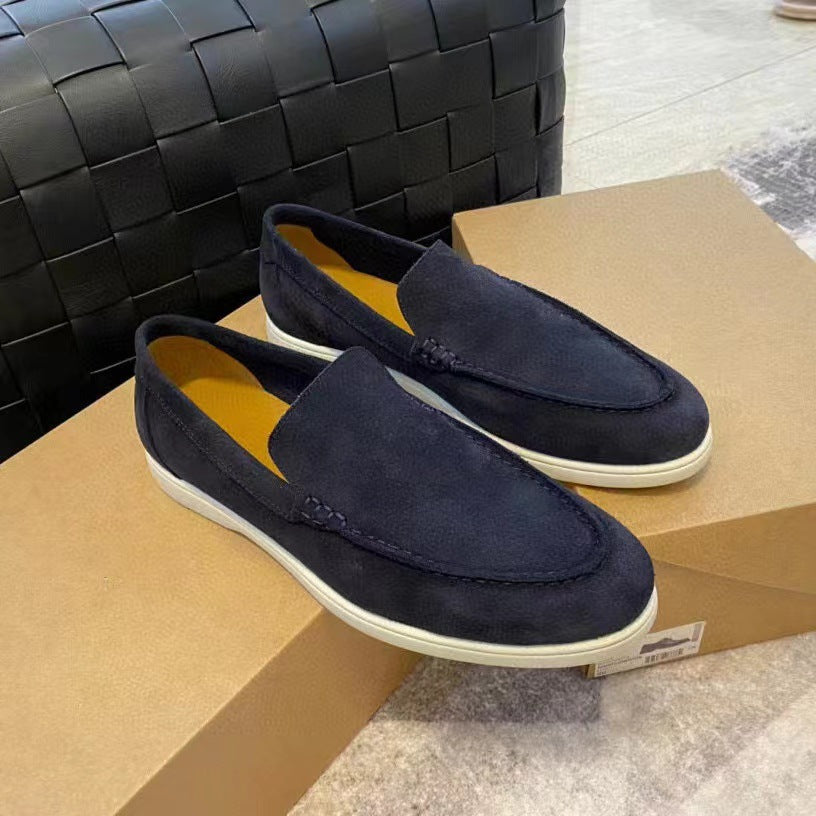 Men's Classic Slip-On Loafers, Smooth Leather-Look Casual Shoes