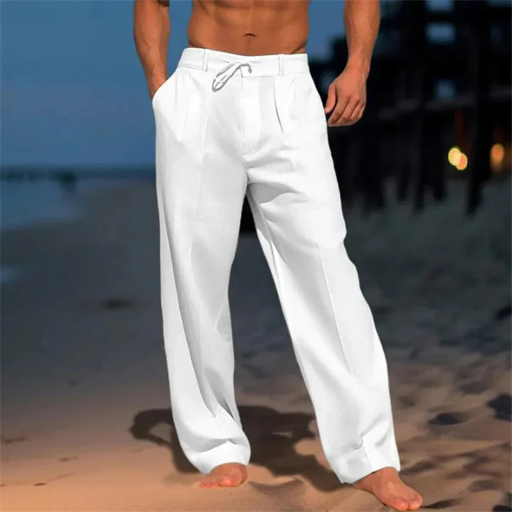 Men's Linen Trousers - Lightweight Tailored Summer Pants