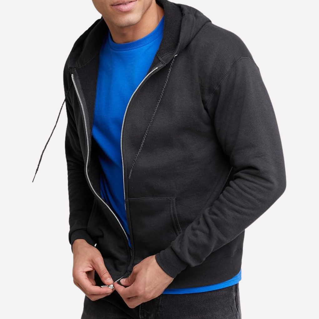 Men's Full-Zip Hoodie, Cotton-Poly Blend Casual Layer