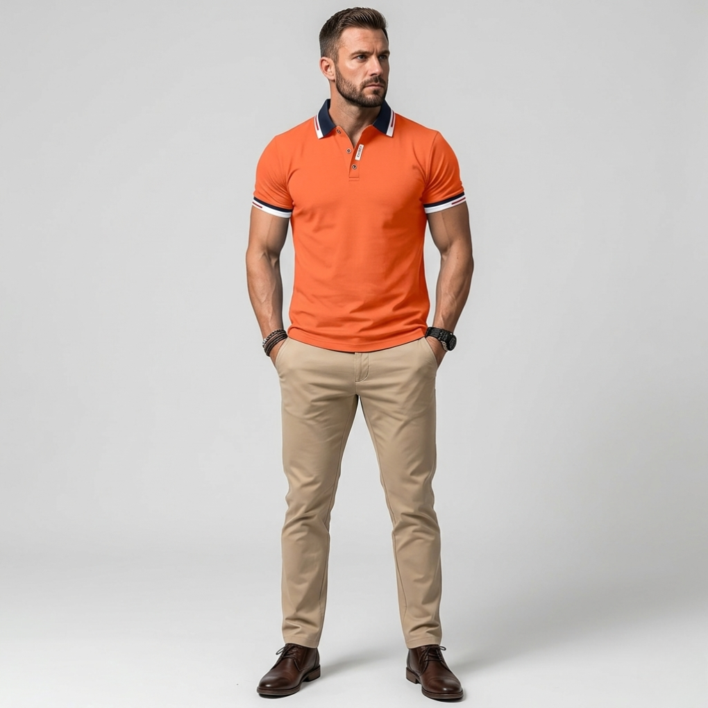 Men's Classic Polo Shirt, Comfortable Fit for Casual and Semi-Formal Wear