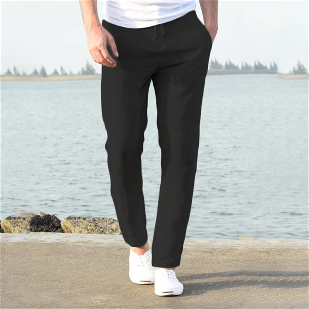 Men's Linen Trousers - Classic Cut, Breathable Casual Style