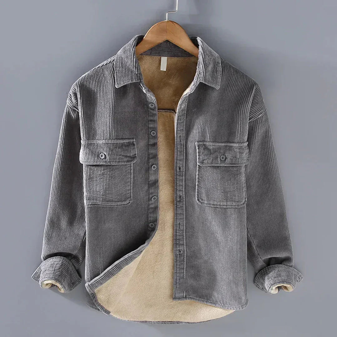 Men's Corduroy Shirt - Warm Vintage Button-Up Casual Shirt