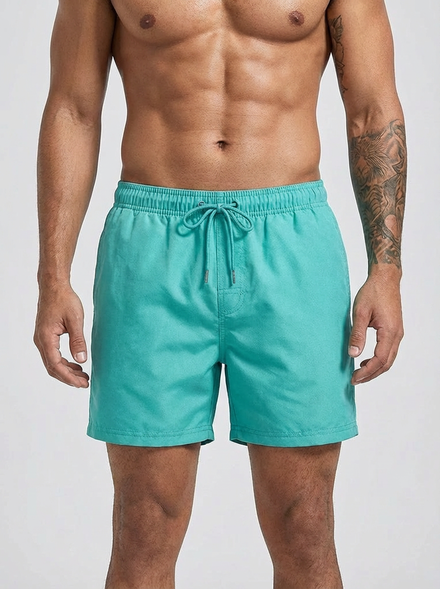 Men's Quick-Dry Swim Shorts with Mesh Lining and Pockets