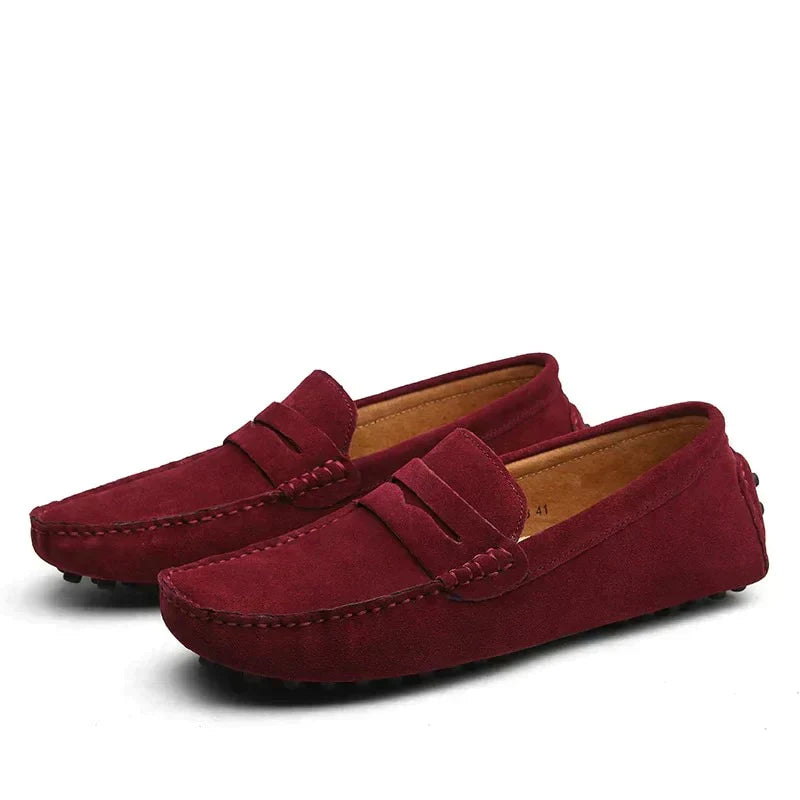 Men's Suede Loafers, Italian-Style Slip-On Dress Shoes