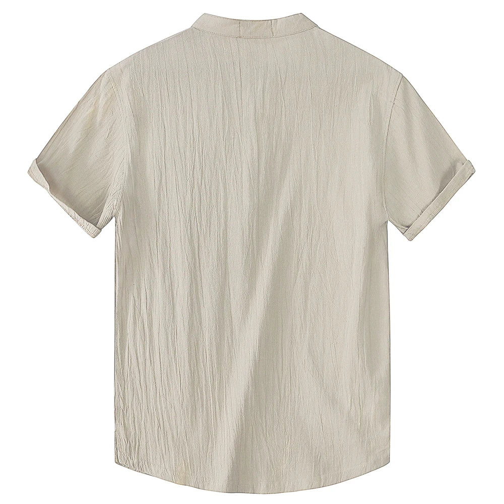 Men's Short Sleeve Henley Shirt with Chest Pocket, Lightweight Casual Fit