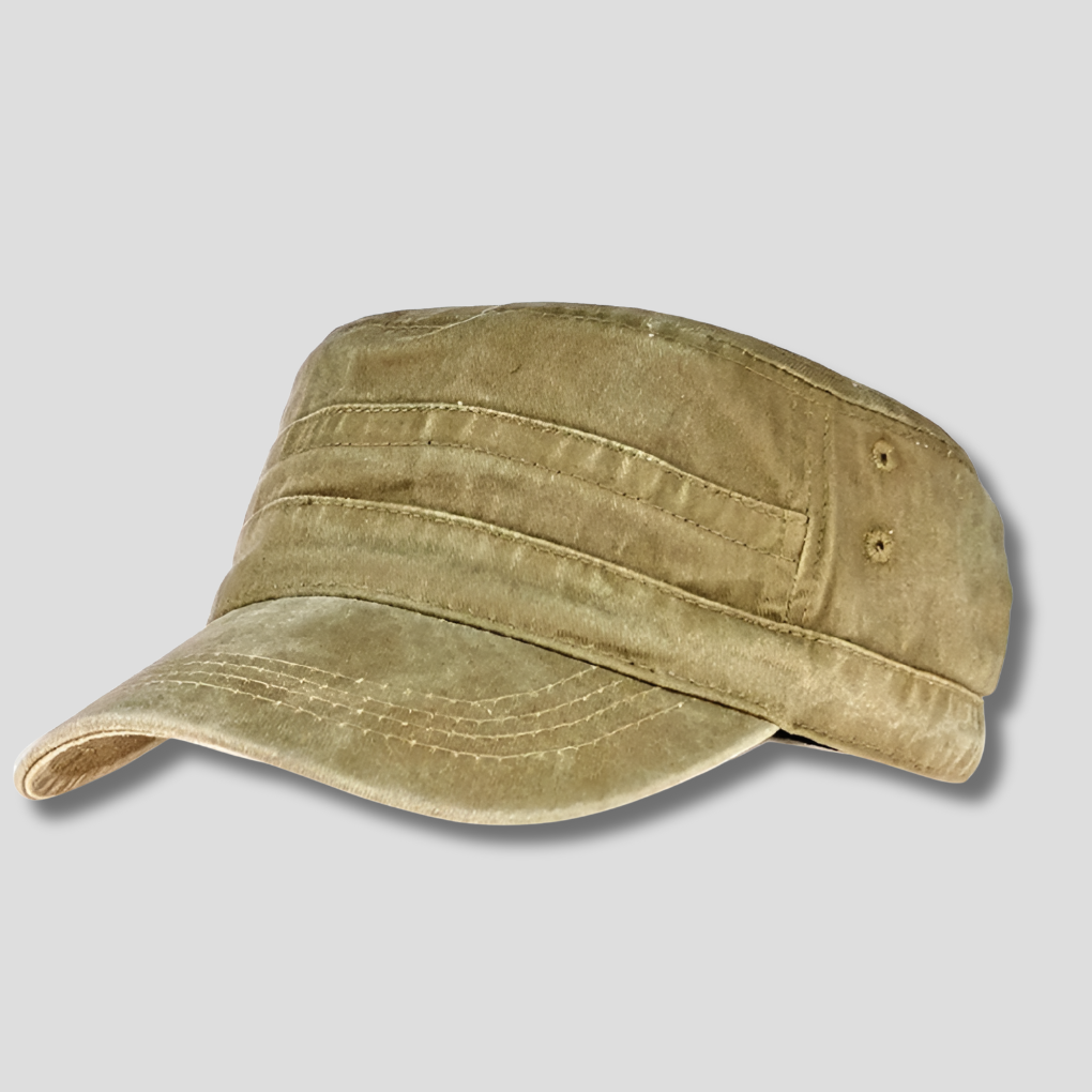 Men's Retro Army Beanie - Adjustable Military-Style Hat