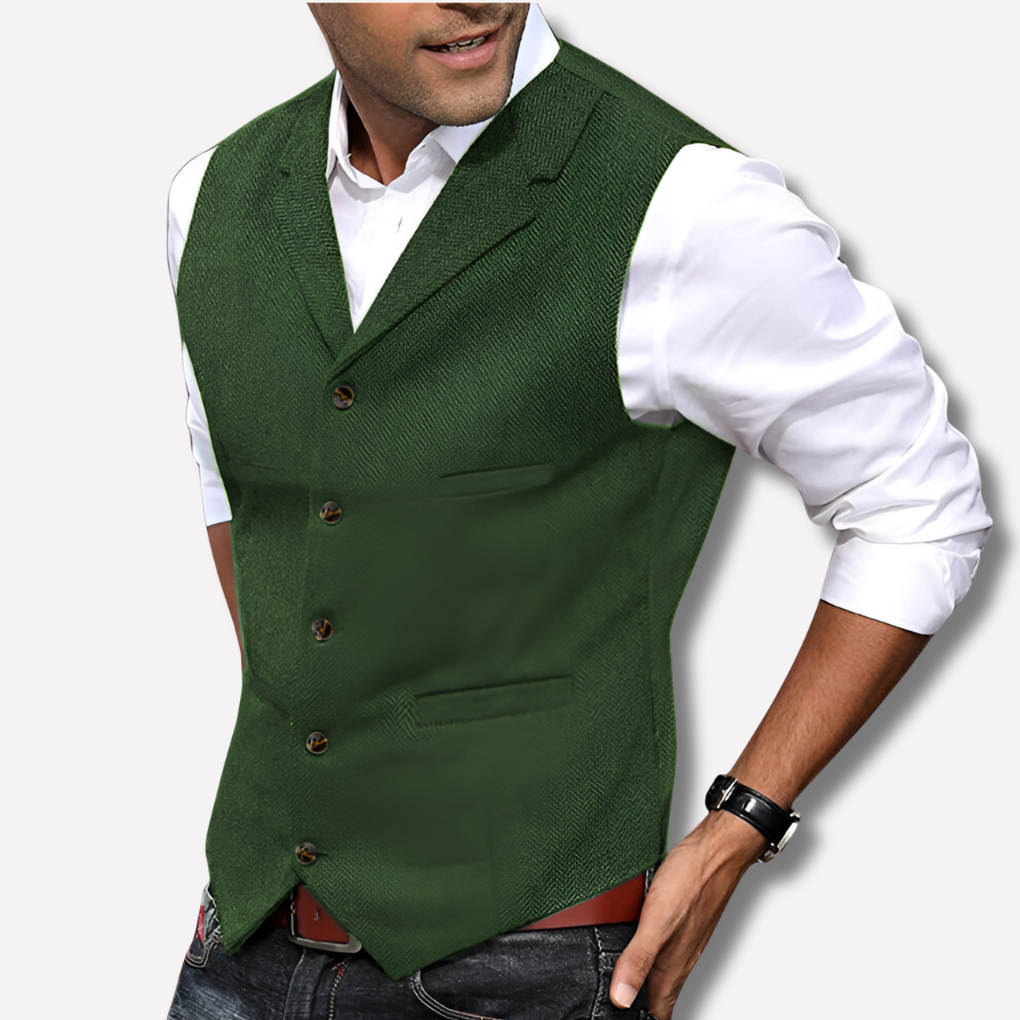 Men's Suit Vest, Formal Waistcoat with Adjustable Back Strap