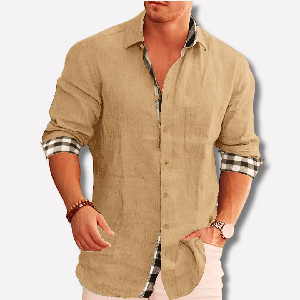 Men's Everyday Shirt, Woven Cotton Blend Button-Up with Chest Pockets